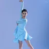 Scena noszenia latynoskiego tańca ubrania profesjonalna wydajność Rumba Kostium konkursowy suknia balowa samba stroje Dwy7740