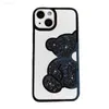 Cell Phone Cases Cute Korean Glitter Bear Leather Soft Case For iPhone 14 Pro Max 14 Plus 13 12 11 XS XR X Luxury Bling Shockproof Silicone Cover L230731