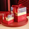 Gift Wrap Acrylic Transparent Box With Ribbon Display Case Easter Party Clear For Wedding Candy Packaging Creative