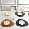 Tapis de table TINGKE Tapis de bureau en cuir moderne et minimaliste - Coussin isolant thermique pour outils Facile à nettoyer Forme triangulaire