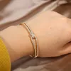 Bangle 2023 design fashion jewelry 14K gold plated copper inlaid zircon snake open bracelet luxury women s party accessories 230802