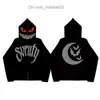 Heren Hoodies Sweatshirts Vleermuis Strass Glanzende Rits Hoodie Heren Dames Top 2023 Nieuwe Hip Hop Hoodie Lange Mouwen Straat Sweatshirt Y2k Kleding Z230802