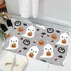 Carpets HX Halloween Cute Cartoon Fashion Brand Spooky Pumpkin 3D Printed Indoor Doormats Flannel Bath Mat Rug Home Decor