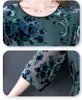 Casual Dresses 2023 Spring And Autumn Velvet Large Women's Loose Waist Golden Slim Silkworm Flower Flocking Jacquard Dress