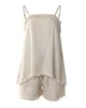 Kvinnors spårningsdräkter 2023 Summer Solid Color Loose Italian Noodle Strap Tassel Design Top and Shorts Combination Set