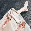 Dress Shoes Elegant Coarse Heel High-heeled Match A Skirt Style Sandals Sandalias De Mujer Heeled Tendencia 2023