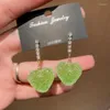 Pendientes colgantes personalidad única moda arena caramelo gelatina Color amor forma Stud dulce chica fiesta joyería regalos de cumpleaños