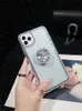 Étuis de téléphone cellulaire de luxe Glitter Diamond Holder Phone Case pour iPhone 14 13 12 11 Pro Max XR X XS 7 8 Plus SE2020 Bling Crystal Transparent Cover L230731