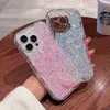 Cell Phone Cases Luxury Glitter Epoxy Curly Case for iPhone 14 13 12 11 Pro Max X Xr Xs 7 8 6 6s Plus SE Bling Wave Soft Silicone Colorful Cover L230731