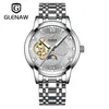 Relógios de pulso GLENAW 2023 Relógio masculino Top Fashion Business Automático à prova d'água Mecânico Montre Homme Box
