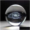 Konst och hantverk Crystals Glass Ball Galaxy Star 3D Creative Gifters Bearbetning Hem Feng Shui Scpture Crystal Craft Decoration Drop Deli Dhceg