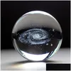 Arts Et Artisanat Cristaux Boule De Verre Galaxy Star 3D Cadeaux Créatifs Traitement Maison Feng Shui Scpture Cristal Artisanat Décoration Drop Deli Dhceg