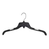 Recycled Black Heavy Duty Plastic Shirt Hangers with Polished Metal Swivel Hooks, 17 Inch