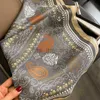Szaliki jedwabny kwadratowy szalik kobiety 2022 Luksusowa marka nadruk prawdziwa ręka wirst hidżab szal