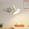 Wall Lamp Adjustable White Swing Arm Bedroom Bedside Living Room Multifunctional LED Light Retractable Hardwired Study Reading