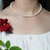 Fili Strings ASHIQI Collana girocollo di perle d'acqua dolce naturale per donna con gioielli da sposa in argento 925 con chiusura 230801