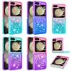 ZFlip5 Gradient Quicksand Shockproof Cases For Samsung Galaxy Z Flip 5 4 3 ZFlip4 Flip3 Flip5 Folding Glitter Heart Love Bling Liquid Hard PC TPU Phone Back Cover Skin