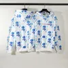 Bluzy męskie 2023SS High Street Full drukujący kwiat z kapturem mężczyźni mężczyźni Kobiet wysokiej jakości litera haftowana bluza z kapturem moda pullover