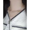 Chains Small And Luxurious Design Minimalist Gold Pearl Collarbone Necklace 925 Sterling Silver Female Texture