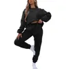 Pantalon deux pièces pour femme Ensemble de salon en polaire confortable pour femme Sweat-shirt à col rond à manches longues Jogger avec cordon de serrage - Perfect 2 Sweatsuit