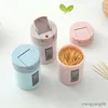 2st Toothpick Holders Creative Toothpick Tube Home Living Room Dining Table Home Flip-Top Portable Toothpick Box Tea Table Tooth Pitick Storage Box R230802