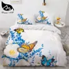 Conjuntos de cama Dream NS Red Rose Beautiful 3D Flower Feast Pattern Set Cama Capa de Edredom Conjunto de Fronha 230801