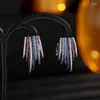 Boucles d'oreilles créoles SUYU creux personnalité exagérée zircon cubique courte géométrie irrégulière Vintage femme