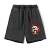 Shorts Masculino Anime Berserk Estampado Hip Hop Calça Cropped Vintage Verão Y2K Guts Retro Lavado Calça Streetwear Quinta Calça