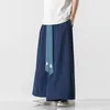 Męskie spodnie Summer Hanfu and Women's Chinese w chiński styl prosta rurka luźna szeroka noga Ulepszona K133 / P85