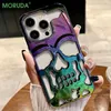 Mobiltelefonfodral 3D Skull Ghostface Telefonfodral för iPhone 13 14 Promax plus 11 12 13 Pro Max Fashion Hollow Heat Disipation Plating Slim Cover L230731