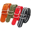 Watch Bands Nylon Strap Thicken Metal Ring Buckle Woven Fabric Band Women Men Bracelet Universal 18mm 20mm 22mm 24mm