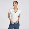 Actieve shirts Professioneel sportshirt met korte mouwen Slanke stretch ademende yogakleding Fitnesstops Sneldrogend hardloop-T-shirt voor dames