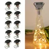 Cordes 10 pièces énergie solaire bouteille de vin lumières avec liège 20 LED fil de cuivre fée chaîne noël fête mariage éclairage De