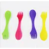 Flatware Sets Fork Spoon Spork 3 In 1 Reusable Plastic Tableware Cutlery Utensil Combo Kitchen Portable Outdoor Picni