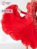 Desgaste de la etapa Ropa de baile Mujeres Vestido rojo Vestidos de verano Bailes latinos Damas Flamengo Tango Rumba / ChaCha-B2023