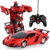 ElectricRC CAR 2 в 1 Электрические RC CAR ROBOTS ROBOTS Дети мальчики игрушки на открытом воздухе дистанционное управление спортивные деформационные роботы Модель игрушка 230801