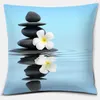 Kudde/dekorativ Buddha Zen Stone Flower Series Gift Home Office Decoration Bedroom SOFA CAR CUSHION COVER R230727