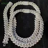 20mm Miami Cuban Link Chain 22 polegadas S925 Prata Moissanite Diamante Cubano Colar Hip Hop Jóias