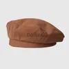 Stingy Brim Hats Solid Color Cotton Women Basker Autumn Winter Simple Octagonal Cap Hatts Artist målare Newsboy Caps Outdoor Basker Hattar Boinas J230802