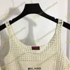 Hollow Vests Tanks Fashion Letter Embroidery Vest Summer Breathable Designer Tops Classy Girls Sling Tops Clothing