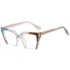 Lunettes de soleil en plastique titane demi-monture Anti lumière bleue lunettes optiques cadres femmes Tr90 mode grand carré ordinateur lunettes