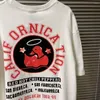 T-shirts pour hommes Bieber T-Shirt Ange Canard Imprimé Motif Coton Hommes Hip Hop Lavé À L'eau Rétro High Street À Manches Courtes Chemise Surdimensionnée