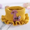 Scarves 6 Colors Warmer Baby Knitted Scarf Cartoon Giraffe Ruffle Neck Girls Kids Warm Collar Circle Outdoor Winter Scarfs