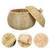 Dinnerware Sets Storage Basket Lid Woven Laundry Bamboo Weaving Small Kitchen Bamboo-woven Household Multi-function Egg Organizing