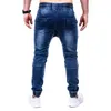 Jeans da uomo dritti da uomo punk pantaloni skinny in denim primavera estate fidanzato streetwear cerniera slim fit pantaloni gotici neri 230801