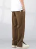 Men's Jeans YIHANKE Khaki Wide -leg Pants Loose Denim For Men Clothing