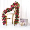 Decoratieve Bloemen 4Pack Kunstmatige Rose Vine Silk Garland Opknoping Fake Flower Vines Bloemen Voor