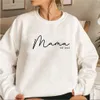 Moletons femininos Moletons Mama Est 2023 Moletom Mães Dia Presente Mulheres Manga Longa Crewneck Personalizado Hoodie Mom Casual Tops 230802