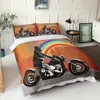 Sängkläder set Yi Chu Xin Queen Set 3D Mountain Motorcykeltryck Däcke täcke hemsäng täcke Twin dubbel king size set 230801