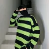 Kobiety swetry jesień/zima męski sweter gęsty hedging pasiaste pullover koreańskie preppy luźne modne strej streetwear